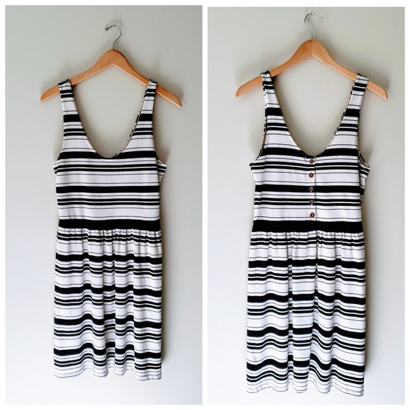 J. Crew | Black and Cream Stripe Villa Dress - Picture 2 of 8